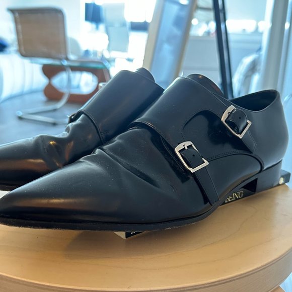 CHRISTIAN DIOR BLACK BUCKLE FLATS. WORN ONCE. LATE 2000S VINTAGE - Picture 2 of 3